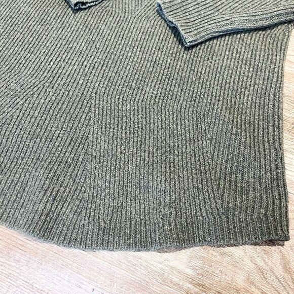 Madewell Sweater Womens Size Small Olive Merino Wool Ribbed Casual Stretch Top - Picture 12 of 14